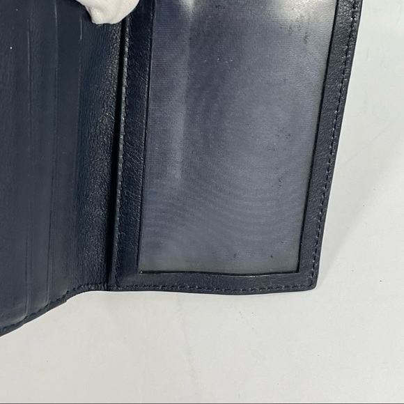 🇮🇹SOLD MICROGUCCISSIMA MENS WALLET LEATHER NAVY BLUE - Picture 7 of 13